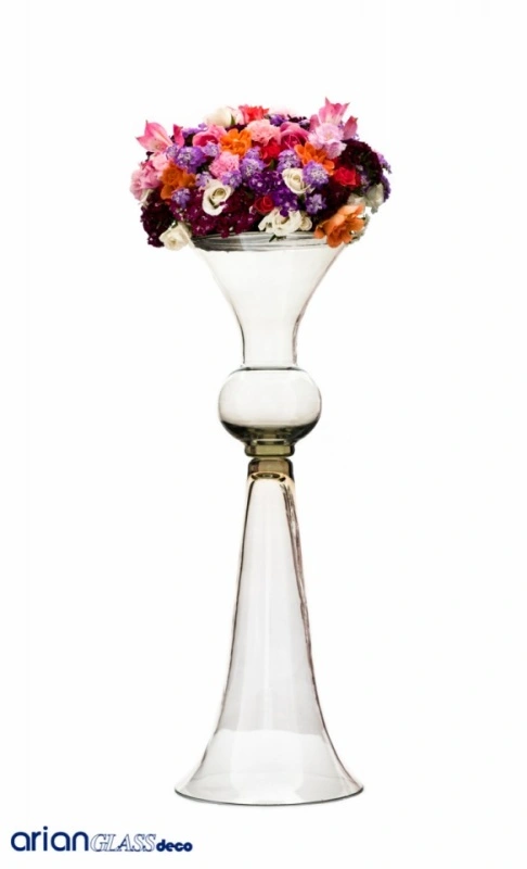 Vaza din sticla transparenta Antonia H 62 cm - Img 2