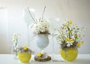 Cupa sticla inalta Floria alba H 55 D 15 cm - Img 5