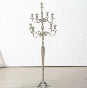 Sfesnic metalic Cezar H 180 cm argintiu nichelat
