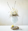 Cupa sticla inalta Floria alba H 55 D 15 cm