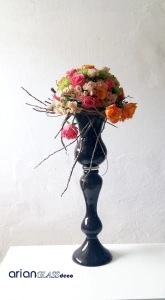 Vaza din sticla neagra Alexandra H 65 cm - Img 1