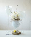 Cupa sticla inalta Floria alba H 45 D 15 cm