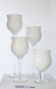 Cupa sticla inalta Floria alba H 35 D 15 cm