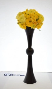 Vaza din sticla neagra Iuno H 60 cm