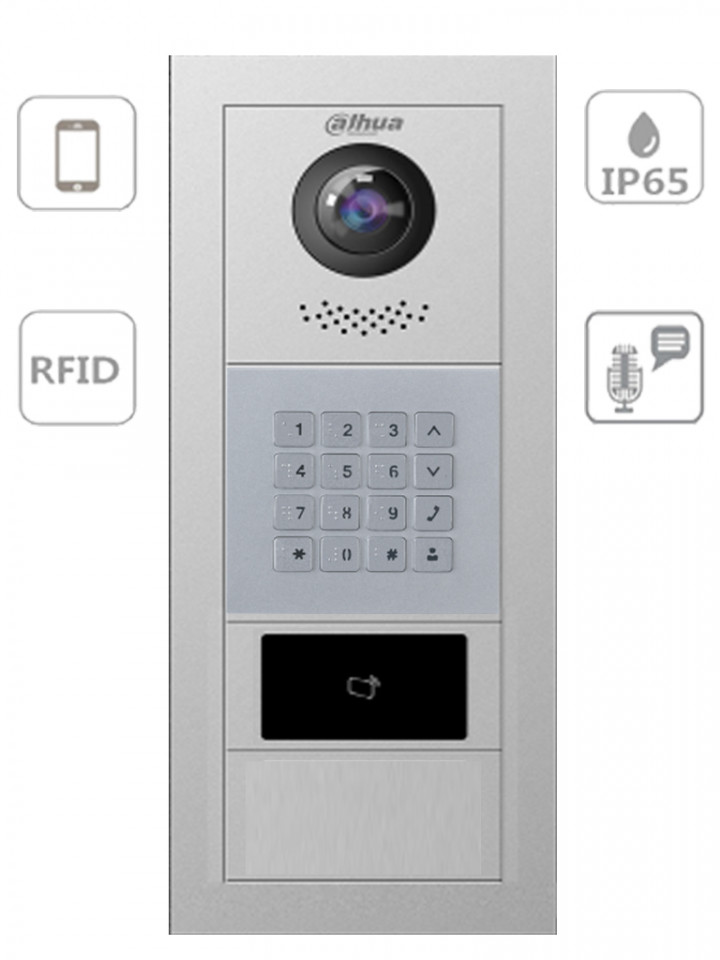 DAHUA DHI-VTO2211G-WP DAHUA VTO2211G-WP - Frente de Calle Wifi para  Videoportero IP/ Funcion Independiente/ Diseno Ultradelgado y Estetico/ 2  Megapixeles y 125 Grados de Apertura/ Apertura de Puerta c