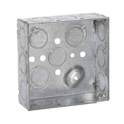 RACO HUB189 Caja Cuadrada 4 x 4"/Profundidad 1- 1/2"/ 10 Ent
