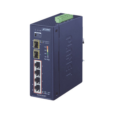 PLANET IGS624HPT Switch PoE Industrial No Administrable de 4