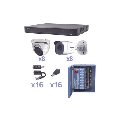 EPCOM KEVTX8T8B8EW KIT TurboHD 1080p / DVR 16 Canales / 8 Ca