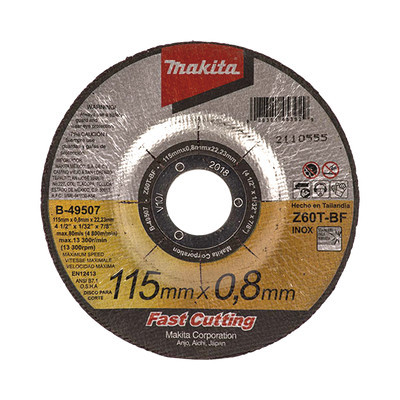MAKITA B49507 Disco 4 1/2"/ Inox y Acero / Corte Rapido