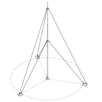 SYSCOM TOWERS KITSLM6 Kit con Mastil Telescopico de 6 m con