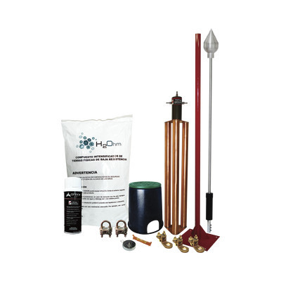 TOTAL GROUND KITMASTERALU Kit Pararrayo con Accesorios para