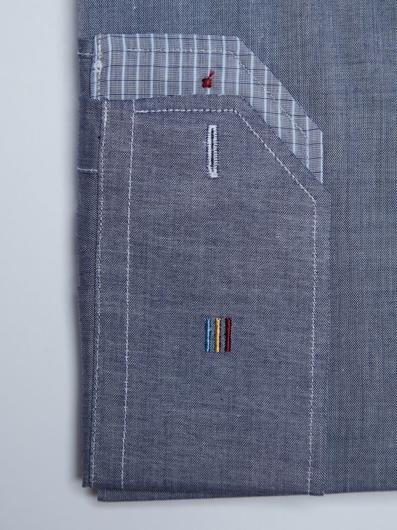 Camasa premium barbati, 100% bumbac, slim fit - FRONTERA - gri cu bezati (Culoare: Gri, Marime: 42) - 3 | YEO