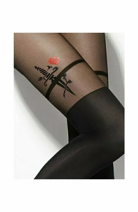 Ciorapi cu model - Marilyn Zazu Dagger, 60 DEN - negru (Culoare: Negru, Marime: 1/2) - 1 | YEO