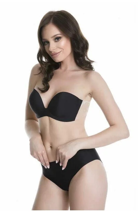 Sutien autoadeziv cu spatele gol, efect push-up - Julimex WINGS BRA (Culoare: Negru, Marime: D) - 2 | YEO