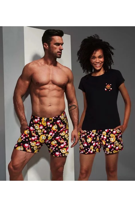 Pijama dama, 100% bumbac, Cornette W398-189 Smiley Love (Culoare: Negru, Marime: XL) - 2 | YEO
