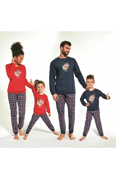 Pijama dama, colectia FAMILIE, Cornette W671-261 Merry Christmas (Culoare: Rosu, Marime: S) - 1 | YEO