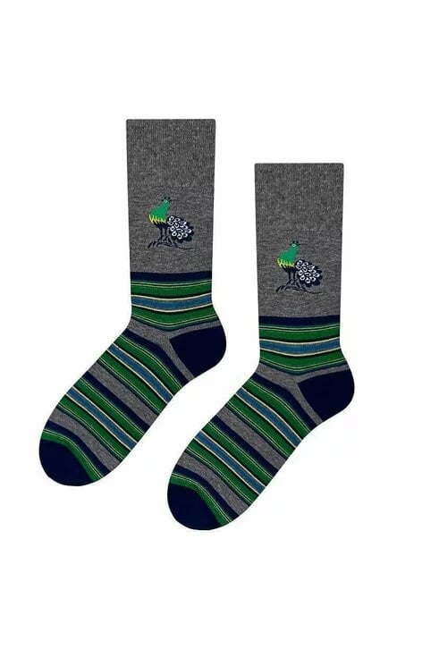 Sosete barbati, colectia Folk - Steven S056-C082 gri detaliu verde (Culoare: Gri, Marime: 42-44) - 1 | YEO