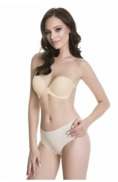 Sutien autoadeziv cu spatele gol, efect push-up - Julimex WINGS BRA (Culoare: Negru, Marime: A)