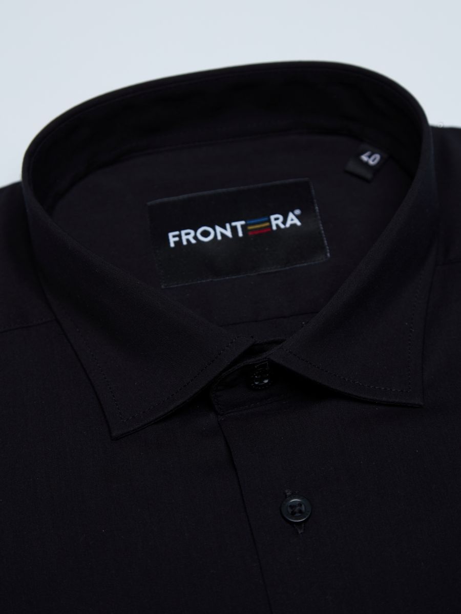 Camasa premium barbati, 100% bumbac, regular fit - FRONTERA - negru dungi (Culoare: Negru, Marime: 40) - 1 | YEO