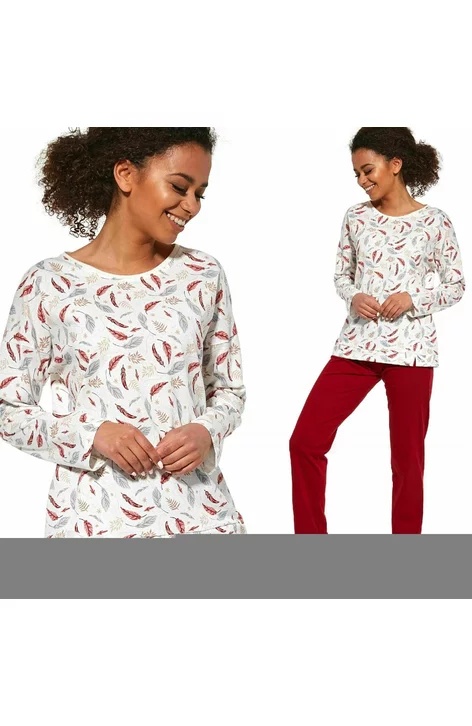 Pijama dama, 100% bumbac, Cornette W392-250 (Culoare: Ecru, Marime: S) - 2 | YEO