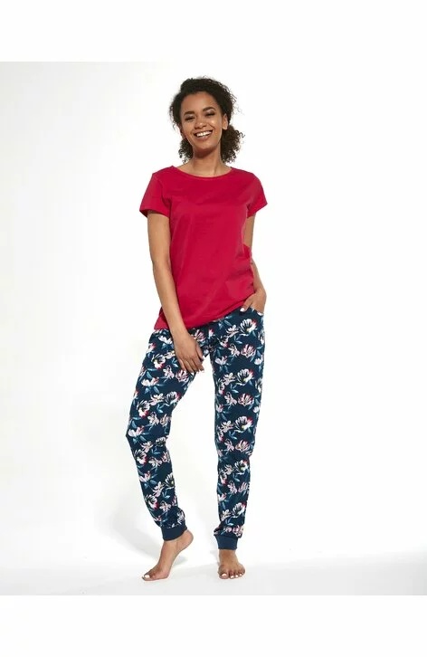 Set imbracaminte dama, 3 piese, 100% bumbac, Cornette W355-243 (Culoare: Granat, Marime: S) - 3 | YEO