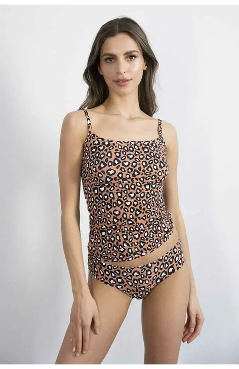 Top dama cu bretele subtiri, Invisible-Line Julimex Panther - animal print (Culoare: Bej, Marime: XL) - 2 | YEO