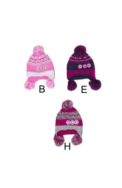 Caciula pentru fete 1,5-5 ani - AJS 26-256 roz, bleumarin, magenta (Culoare: Multicolor, Marime: 1.5-5 ani) - 1 | YEO