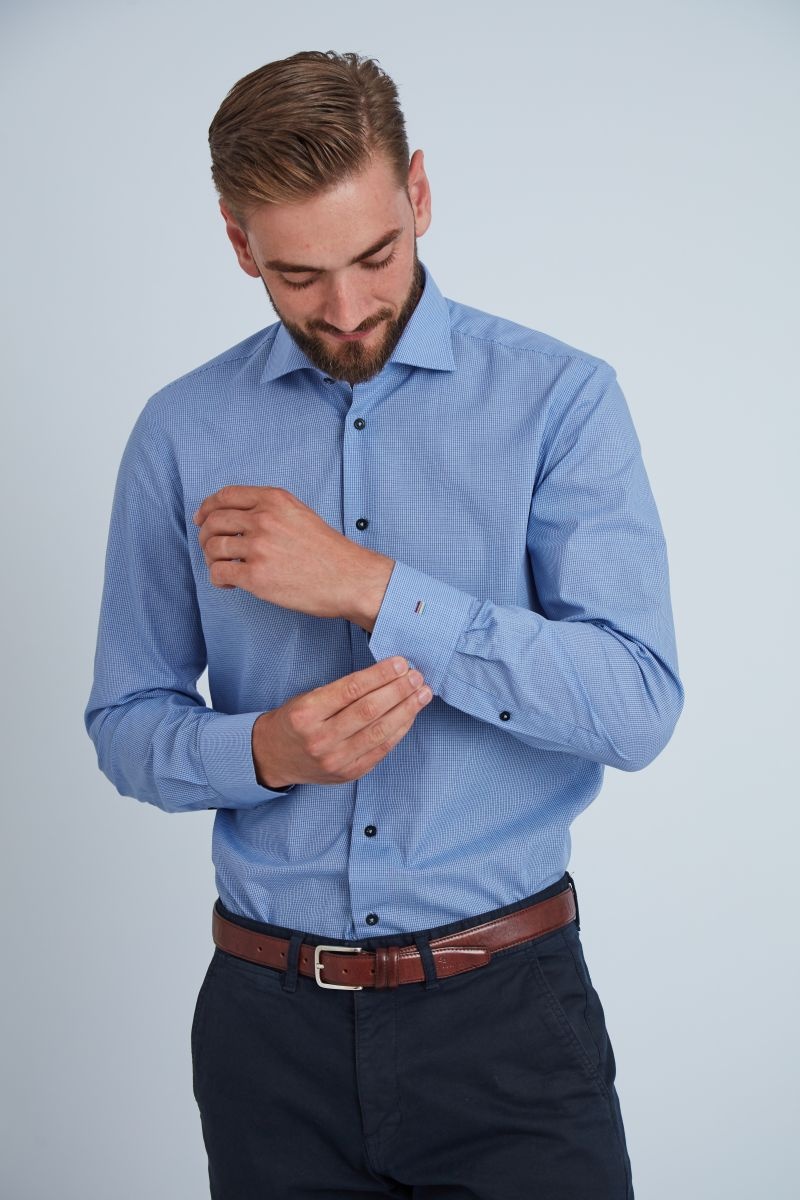 Camasa premium barbati, 100% bumbac, regular fit - FRONTERA - bleu deschis (Culoare: Albastru, Marime: 38)