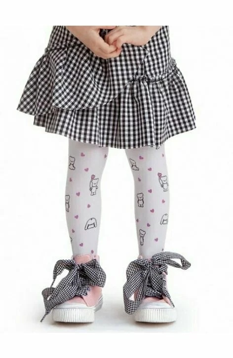 Ciorapi fetite Knittex Teddy (Culoare: Alb, Marime: 116-122) - 1 | YEO