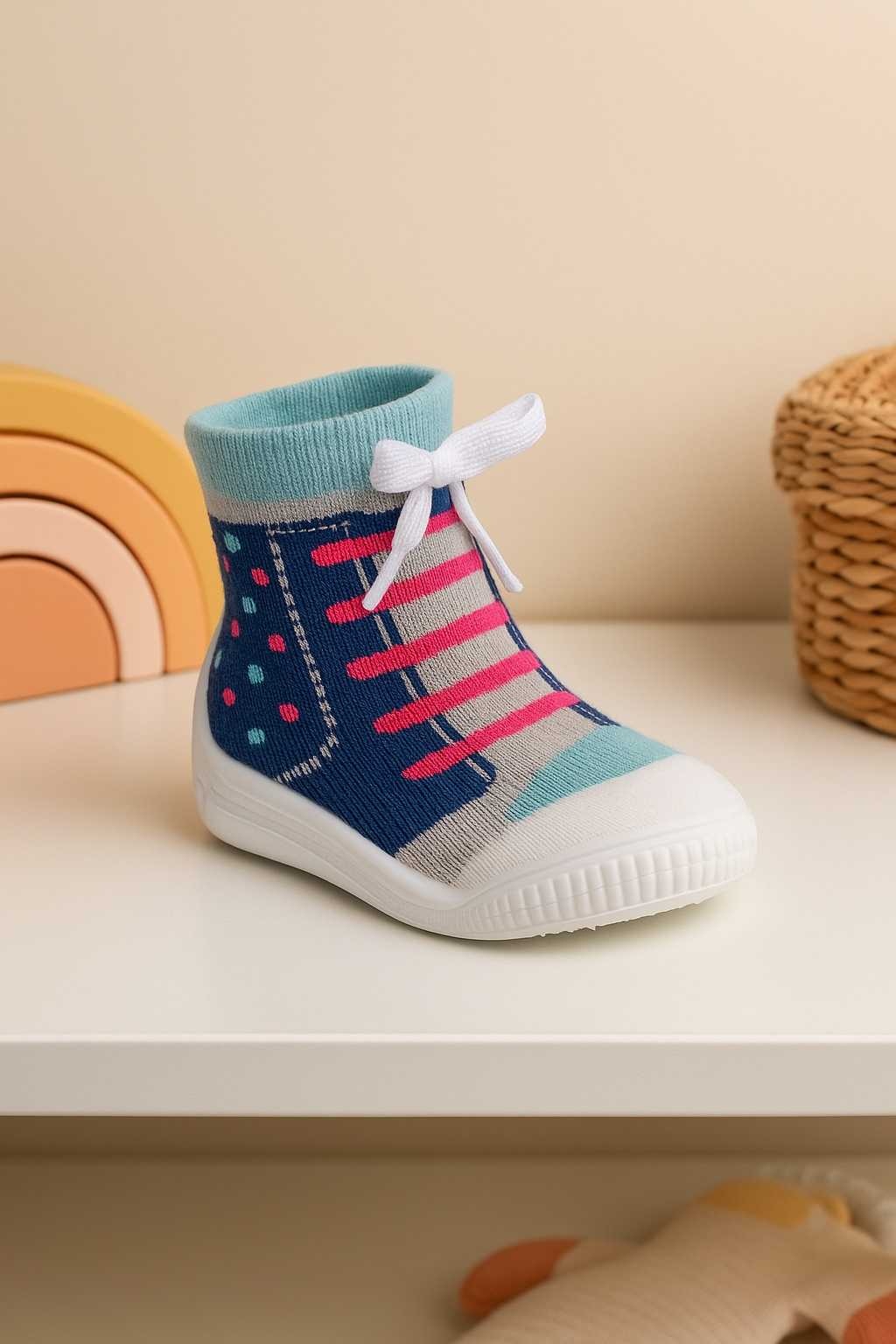 Mocasini cu talpa de cauciuc antiderapanta OB100G (Culoare: Multicolor, Marime: 20)