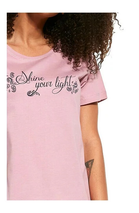 Pijama dama, 100% bumbac, Cornette W393-253 Shine Your Light (Culoare: Roz, Marime: XL) - 1 | YEO