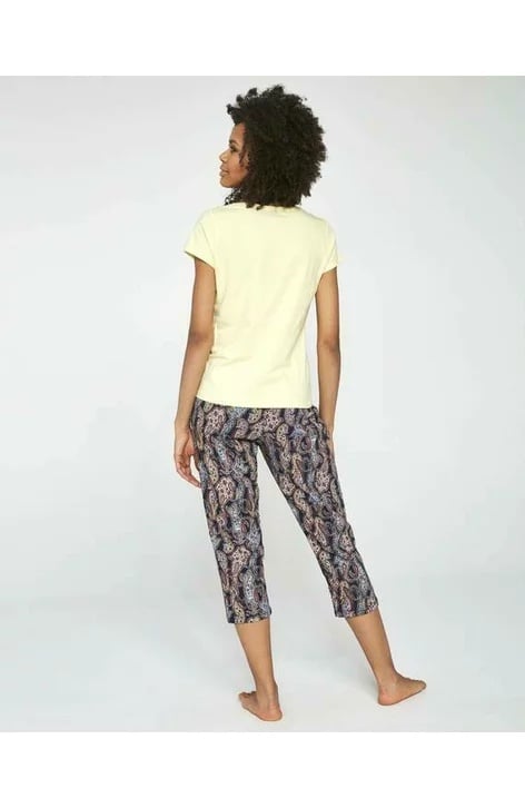 Pijama dama, 3 piese, 100% bumbac, Cornette W665-245 (Culoare: Galben, Marime: L) - 3 | YEO