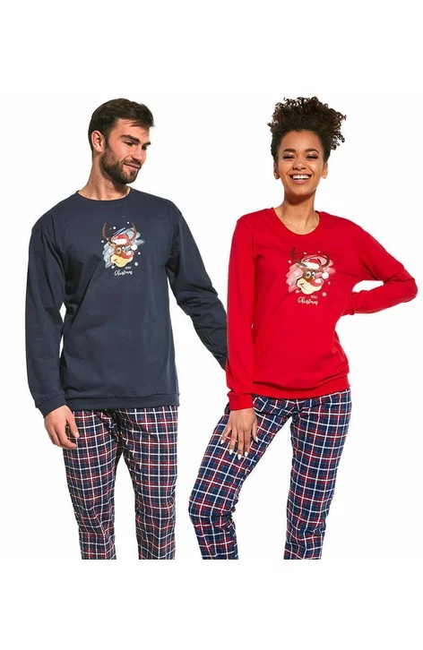 Pijama dama, colectia FAMILIE, Cornette W671-261 Merry Christmas (Culoare: Rosu, Marime: S) - 3 | YEO