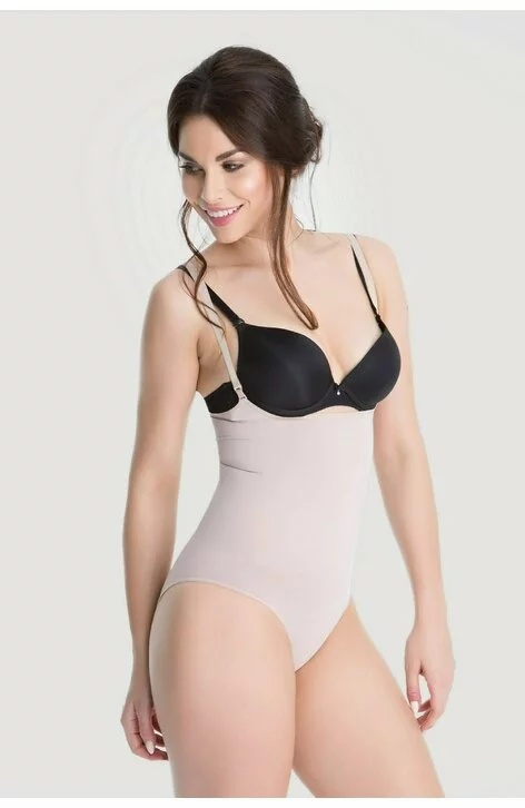 Body modelator open-bust cu bretele - Julimex Plie 50419 (Culoare: Bej, Marime: XS)