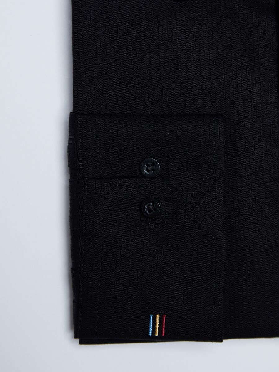 Camasa premium barbati, 100% bumbac, slim fit - FRONTERA - negru 1 (Culoare: Negru, Marime: 38) - 3 | YEO