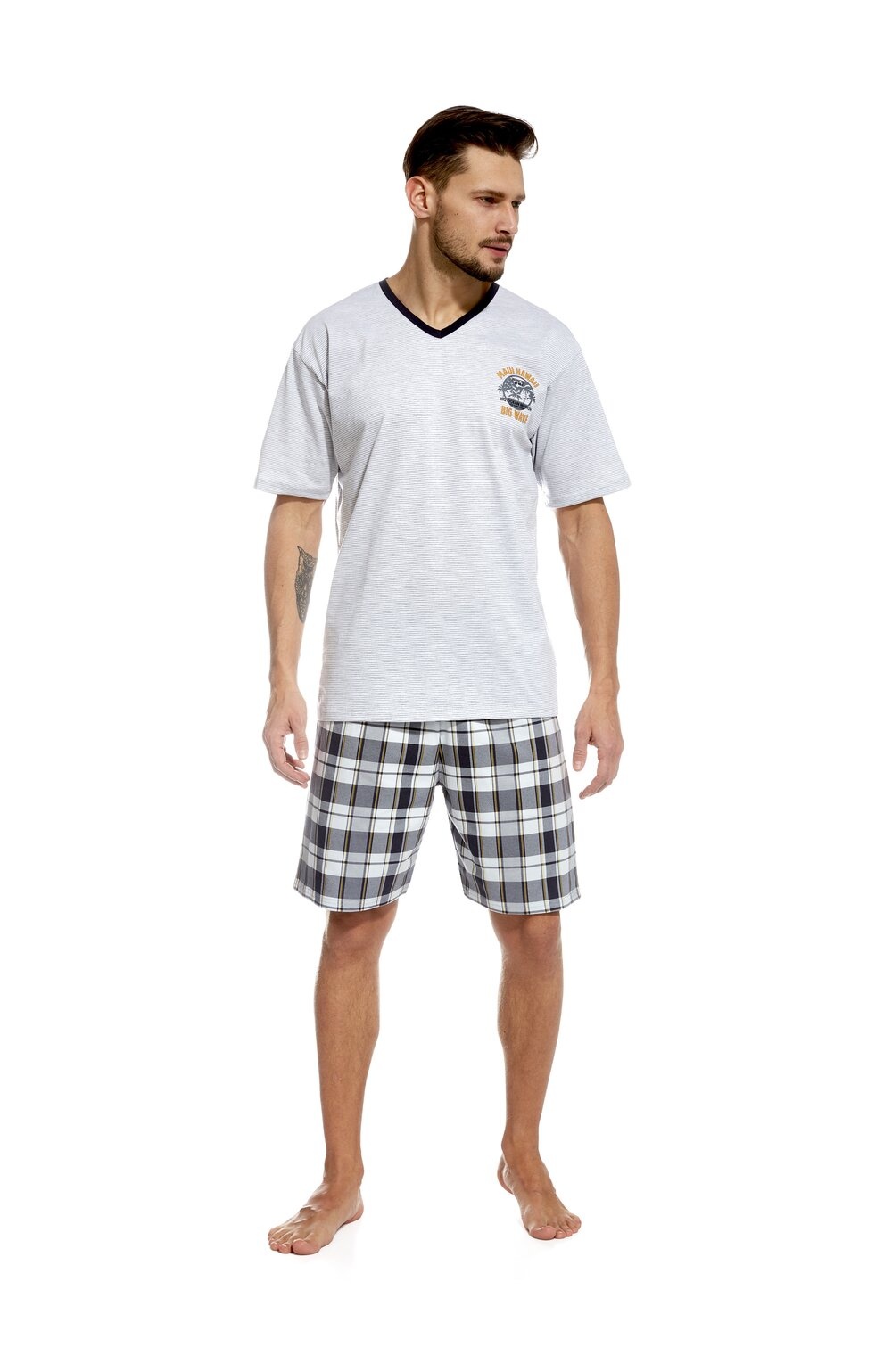 Pijama barbati, 100% bumbac, Cornette M326-053 (Culoare: Gri, Marime: L) (Culoare: Gri, Marime: L)