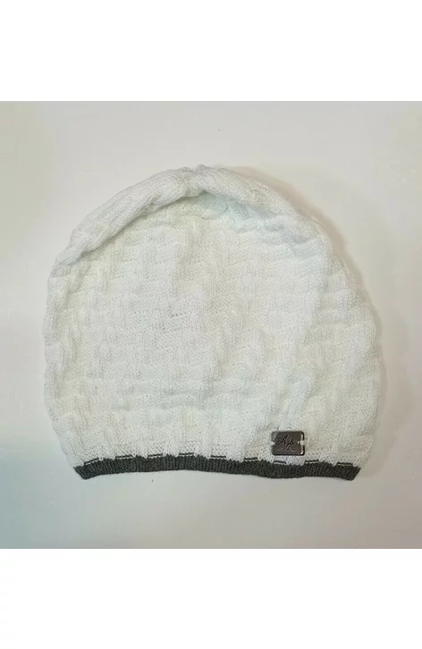 Caciula pentru fete 5-12 ani - AJS 34-106 alb, grafit (Culoare: Multicolor, Marime: 52-54) - 2 | YEO