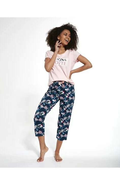 Pijama dama, 3 piese, 100% bumbac, Cornette W388-244 (Culoare: Roz, Marime: L) - 1 | YEO