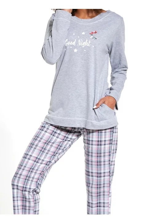 Pijama dama, bumbac, Cornette W679-254 Good Night (Culoare: Gri, Marime: XL) - 1 | YEO