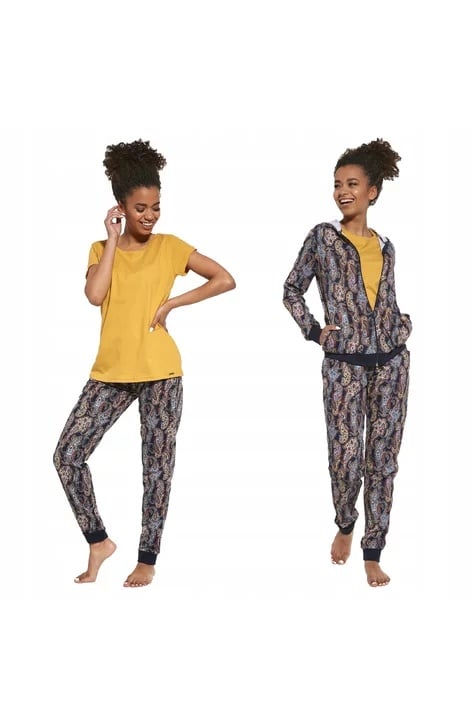 Set imbracaminte dama, 3 piese, 100% bumbac, Cornette W355-272 (Marime: L, Culoare: Orange) - 2 | YEO