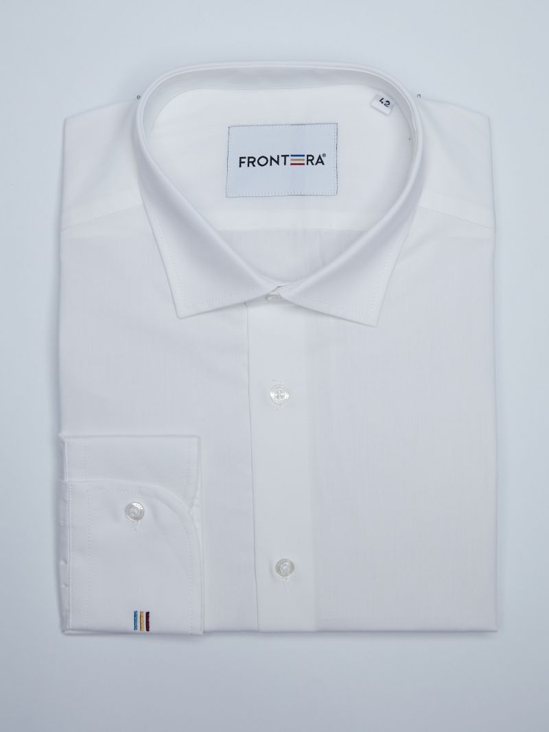 Camasa premium barbati, 100% bumbac, slim fit - FRONTERA - alb (Culoare: Alb, Marime: 46) - 1 | YEO