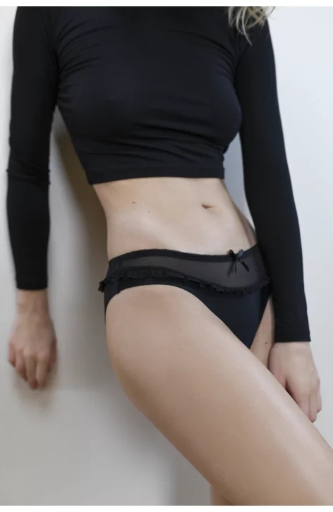 Chilot dama cu insertie tulle Invisible-Line Julimex Madam (Culoare: Negru, Marime: L)