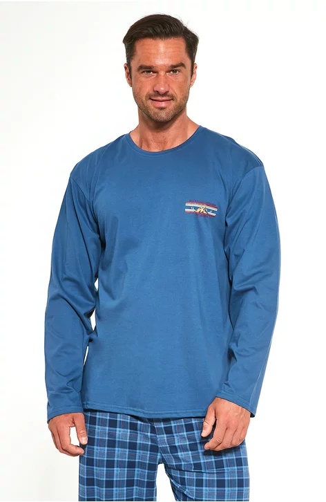 Pijama barbati, 100% bumbac, Cornette M124-179 Mountain (Culoare: Albastru, Marime: 2XL) - 2 | YEO