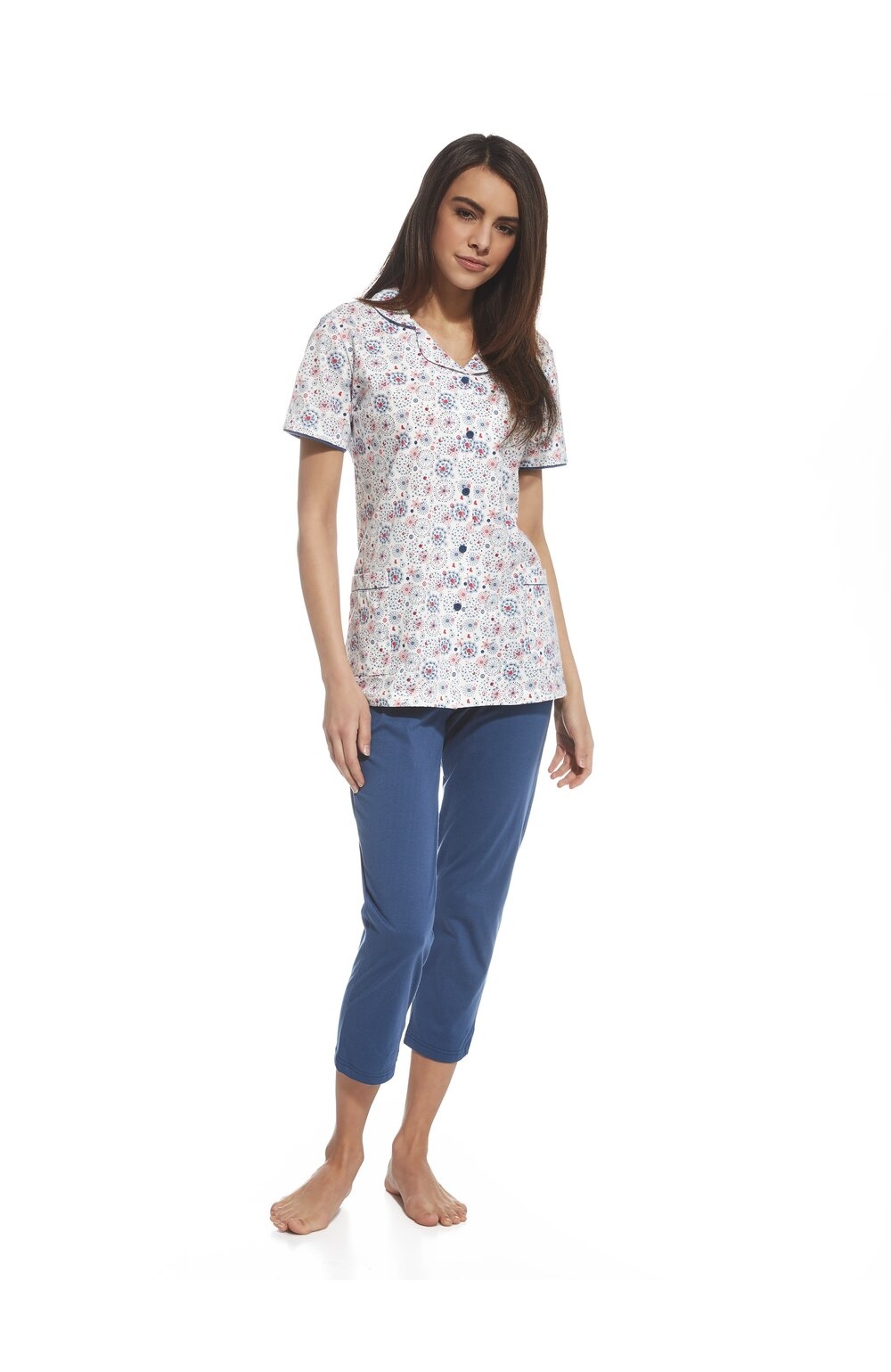 Pijama dama, 100% bumbac, Cornette W696-108 (Culoare: Jeans, Marime: L)