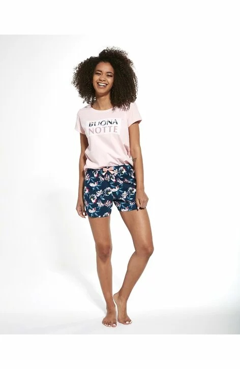 Pijama dama, 3 piese, 100% bumbac, Cornette W388-244 (Culoare: Roz, Marime: L) - 2 | YEO
