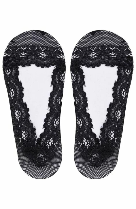 Talpici din dantela, banda silicon - Marilyn P31 - bej, gri, negru (Culoare: Negru, Marime: Unica) - 1 | YEO