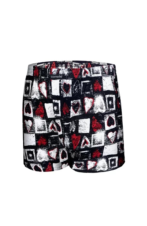Boxeri barbati / boxeri pentru dormit, 100% bumbac - Cornette M048-004 Heart 2 (Culoare: Negru, Marime: 2XL)