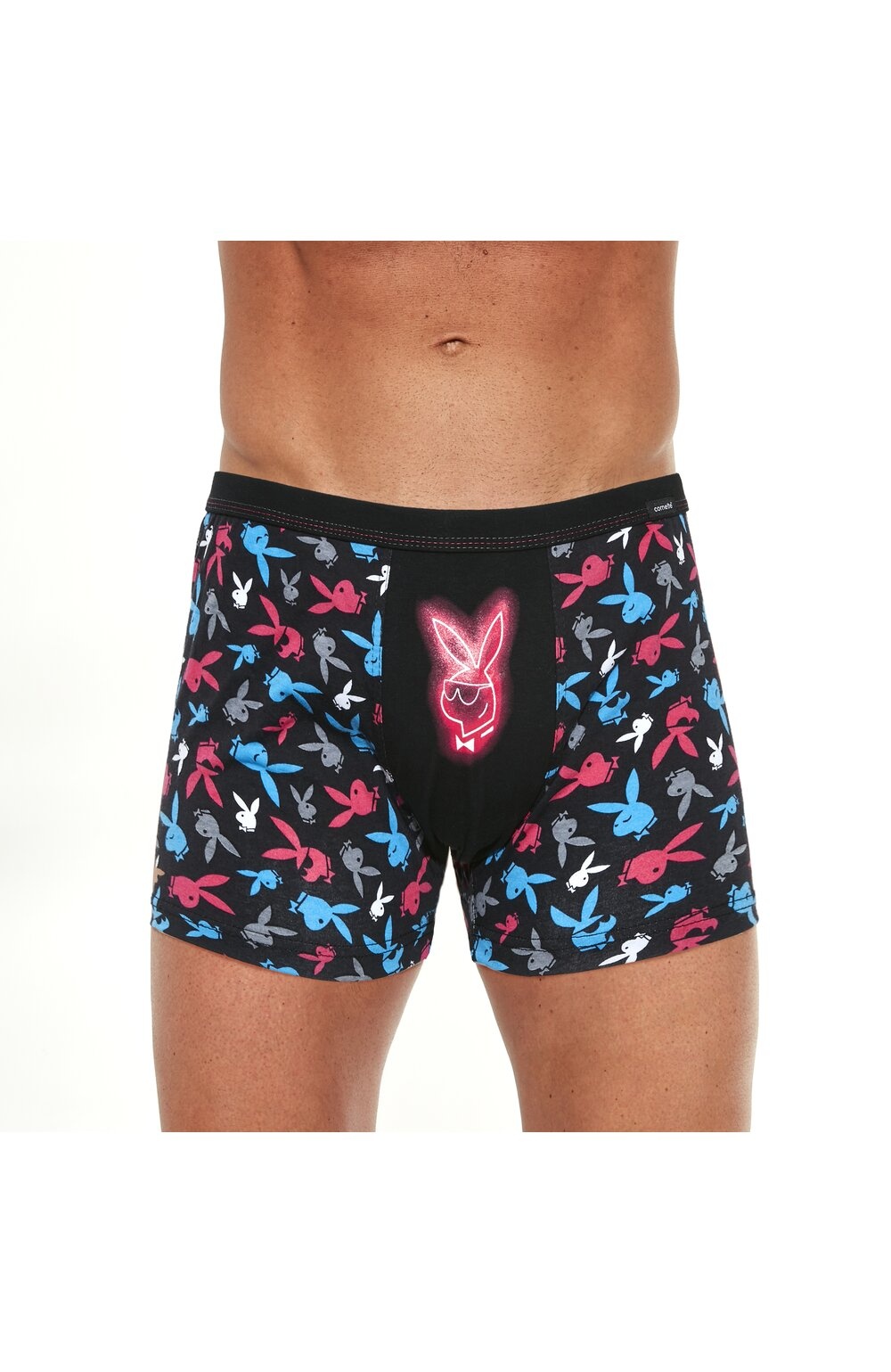 Boxeri barbati cu model Playboy Bunny fluorescent - Cornette Tattoo Mini M280-200 (Culoare: Negru, Marime: 2XL) (Culoare: Negru, Marime: XL)