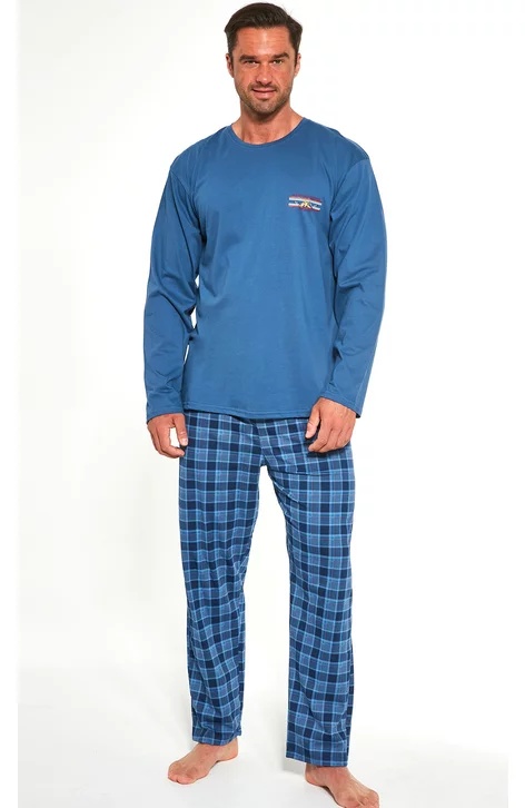 Pijama barbati, 100% bumbac, Cornette M124-179 Mountain (Culoare: Albastru, Marime: 2XL)