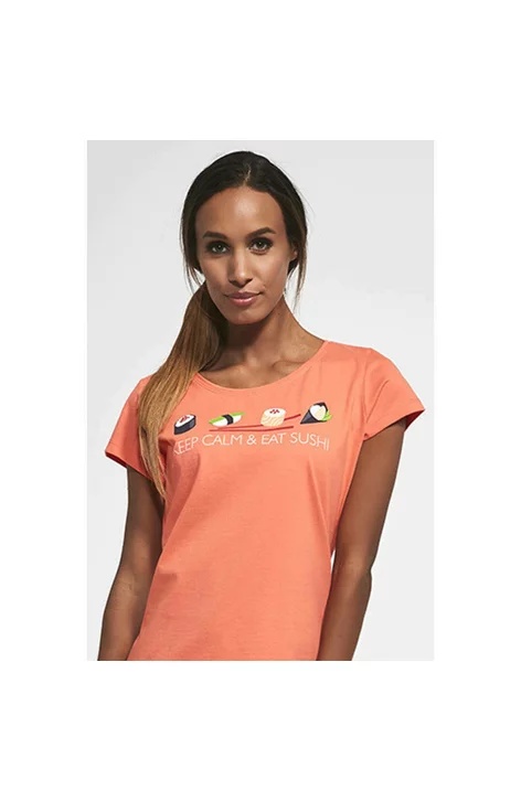 Pijama dama, 100% bumbac, Cornette W370-166 Sushi 2 (Marime: XL, Culoare: Coral) - 1 | YEO